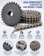 UPGRADE #40 -- #40 SPROCKET C/W 30' FT OF #40 NICKEL CORROSION RESISTANT CHAIN - Image 3