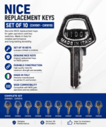 NICE REPLACEMENT KEYS SET OF 10 (CH1001 - CH1010) - Image 2