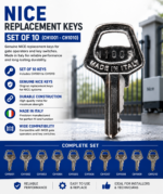 NICE REPLACEMENT KEYS SET OF 10 (CH1001 - CH1010) - Image 3