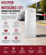 No Heater MATDCBB3 (12') - LIFTMASTER BARRIER GATE OPERATOR 110V/220V - Image 2
