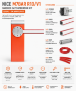 M7BAR R10/V1 NICE Barrier Gate Operator – Orange – 120VAC – 7m Barrier Kit - Image 2