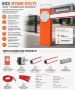 M7BAR R10/V1 NICE Barrier Gate Operator – Orange – 120VAC – 7m Barrier Kit - Image 3